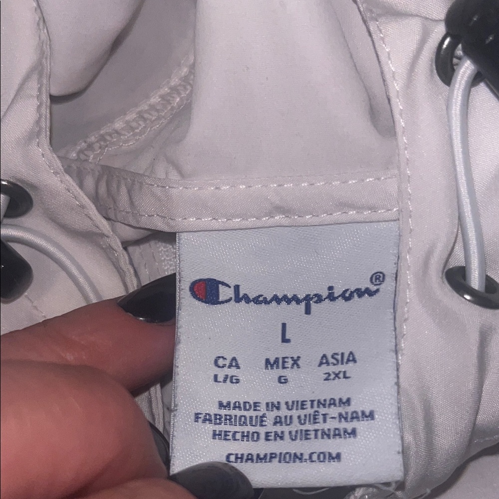 Champion White Jacket with Blue Logo No Stains! - Picture 4 of 6